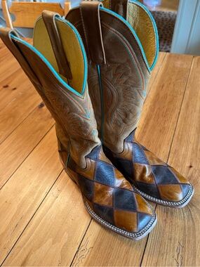 Horsepower Kids Patchwork Cowboy Boots Size 5